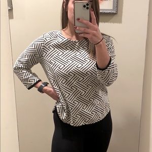 W5 3/4 Sleeve Wide Neck Oversized Blouse Size S